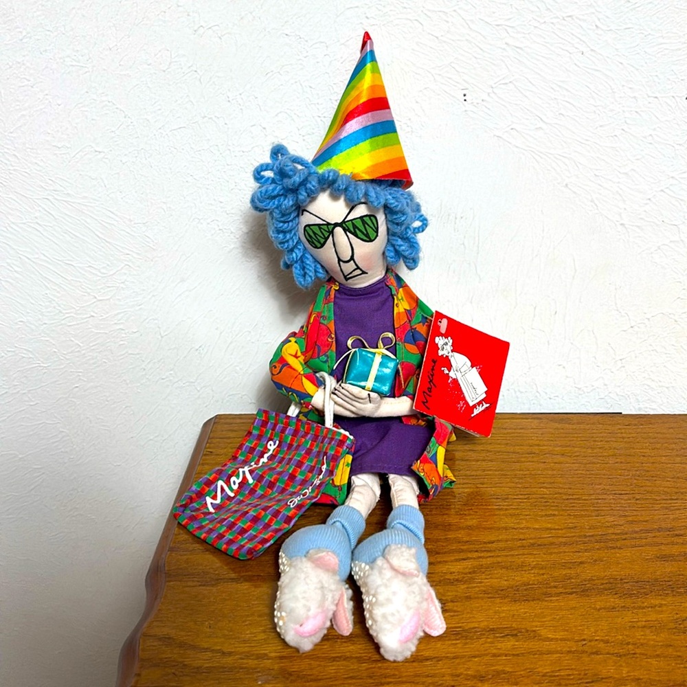 Vintage Hallmark Plush maxine shelf sitter doll “ don’t worry be crabby bag 16"